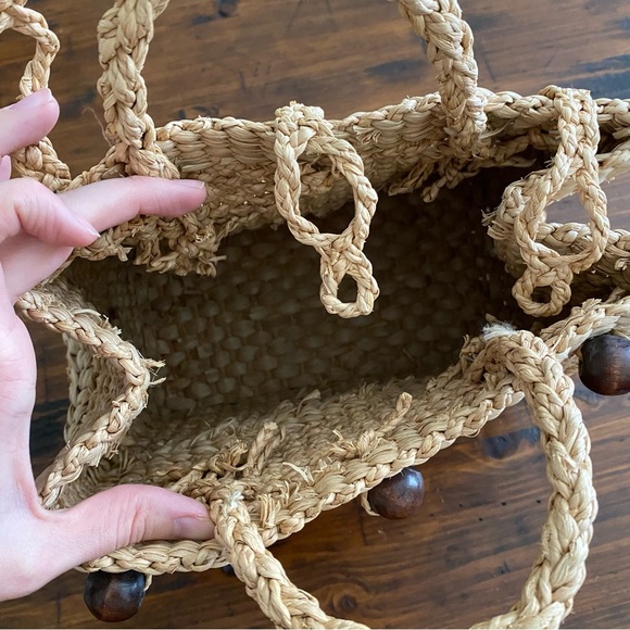 Women Wicker Handbag Bag  Beach Straw Woven Summer Rattan Basket Bag Boho - Picture 7 of 14